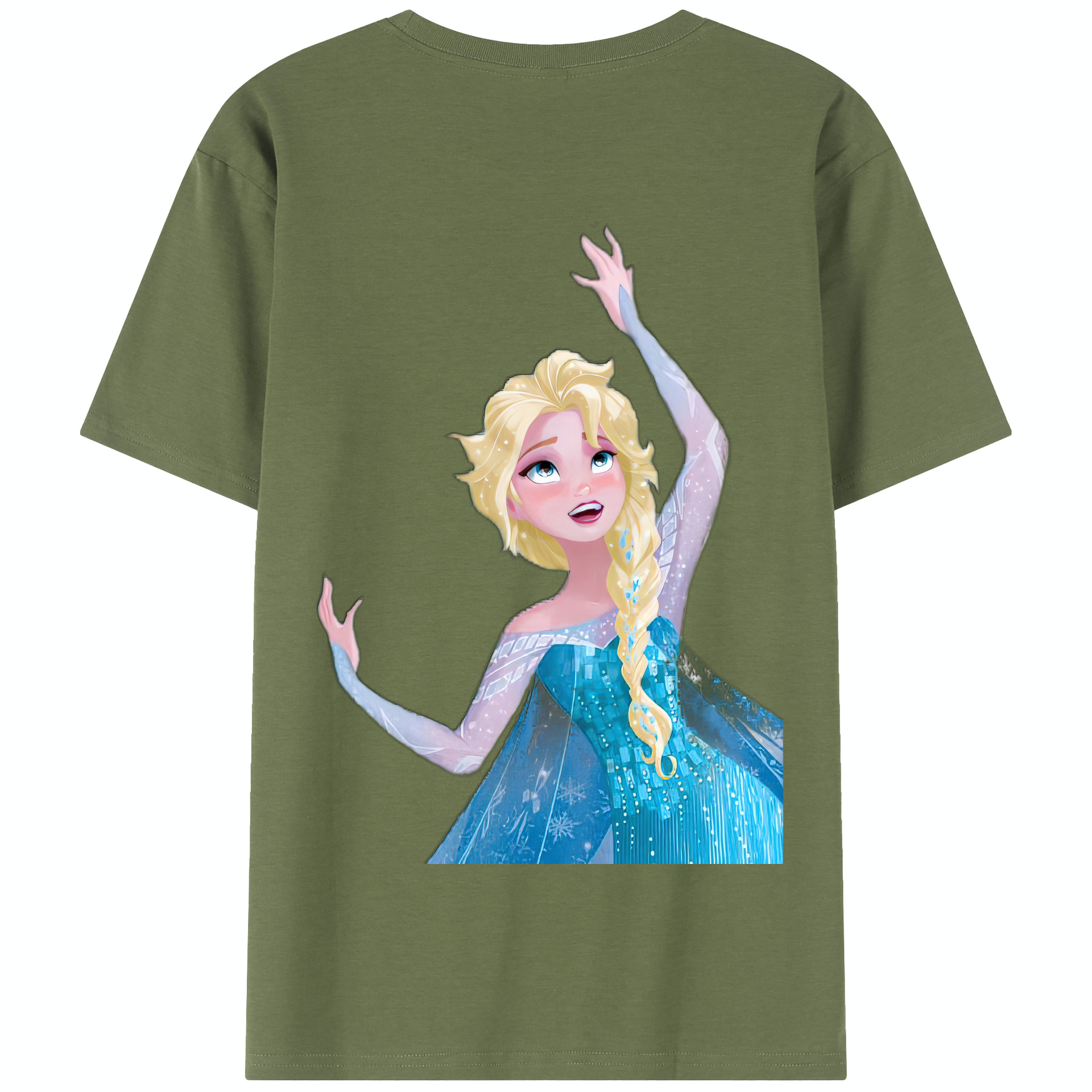 （画像用） アナと雪の女王 アンナ エルサ Frozen Anna Elsa 綿100％半袖Tシャツ（背面プリント）